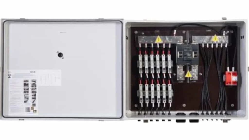 Electrical distribution box with circuit breakers and wiring by Swastik Electro.